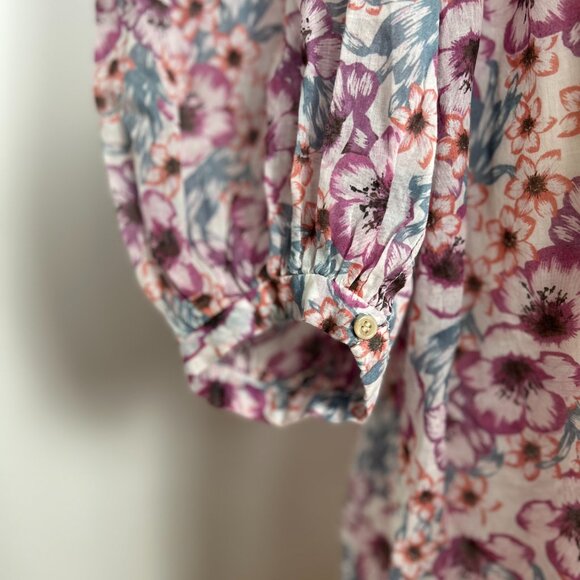 Isabel Marant Etoile Mid-Length Floral V-Neck Dress Size FR 36 - Picture 7 of 11